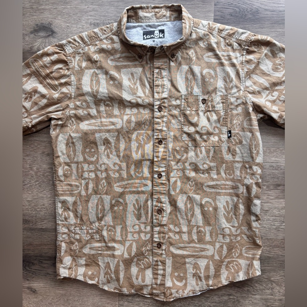 Sanuk Happy Leaves Button Down Shirt